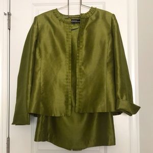 3Piece Emerald Green Evening Skirt Suit SZ 16!
